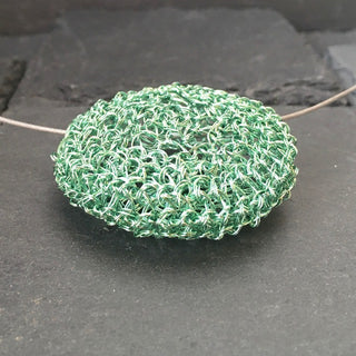 Crochet Disk Necklace- Cyan