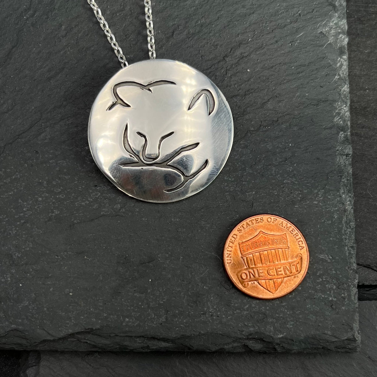 Sleeping Cat Silhouette Pendant