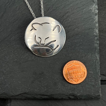 Sleeping Cat Silhouette Pendant