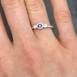 Oval & Round Charm Ring with Sapphire