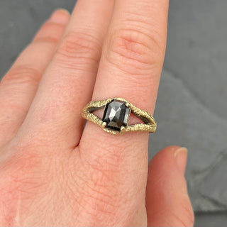 Broken Earth Ring with Rustic Diamond