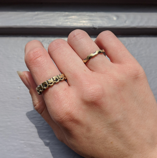 Textured Gold Stacking Rings