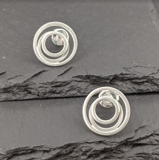 Brushed Circles Studs