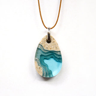 The Cove Necklace resin and beach sand jewelry 