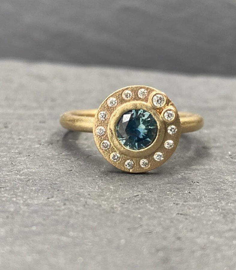 Custom princess-cut diamond ring with a matching band
